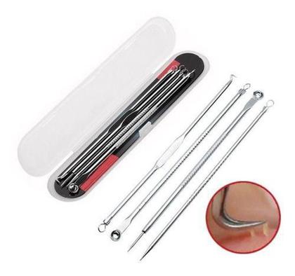 Imagem de Kit 4 Curetas Remove Cravos Espinhas Aço Inox - Kiss She