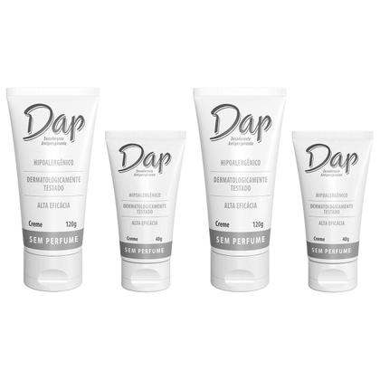 Imagem de Kit 4 Desodorante Creme Sem Perfume Antitransp. DAP 40/120g