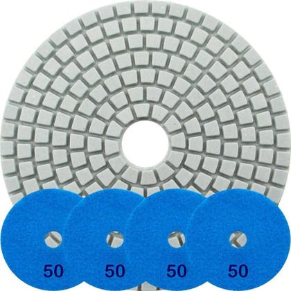 Imagem de Kit 4 Disco Lixa Polimento úmido Mármore 10 Cm Grão 50