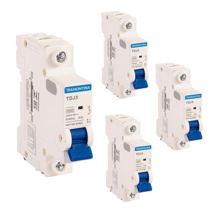 Imagem de Kit 4 Disjuntor 10A Unipolar Tramontina TDJ3 Curva C 3kA