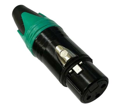 Imagem de Kit 4 pçs - plug xlr femêa - verde e preto ( cannon femêa )