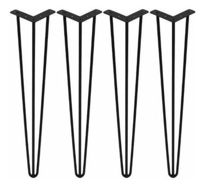 Imagem de Kit 4 Pés De Ferro Para Mesa Bancos Hairpin Legs 90cm Brinde