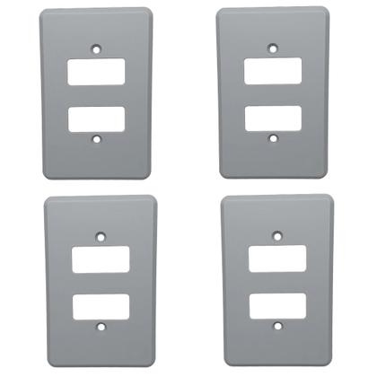 Imagem de Kit 4 Placa Espelho 4x2 2 Posto Silentoque 8506 Cor Cinza