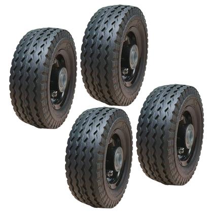 Imagem de Kit 4 Roda Completa Pneu Maciço 6x2 Carrinhos De Carga