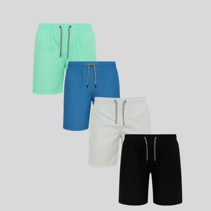 Imagem de Kit 4 Shorts Infantil Tactel Masculino com Cós Elástico e Cordão Conforto e Estilo para o Dia a Dia