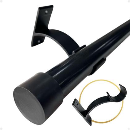 Imagem de Kit 4 Suporte Perfil Parede Varão Comum Ilhós 19mm Cortina Argola Instalaçã