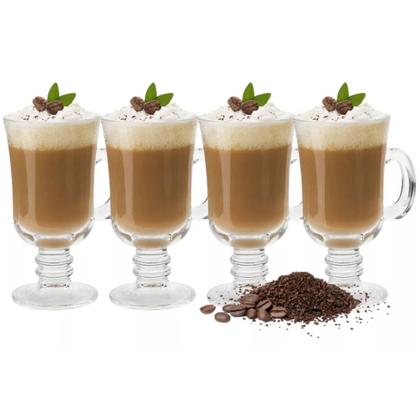 Imagem de Kit 4 Taças Vidro Xícara Tipo Dolce Gusto Café Capuccino 230 Ml