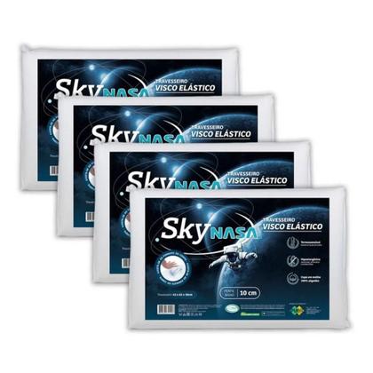 Imagem de Kit 4 Travesseiros Viscoelásticos Basic Sky