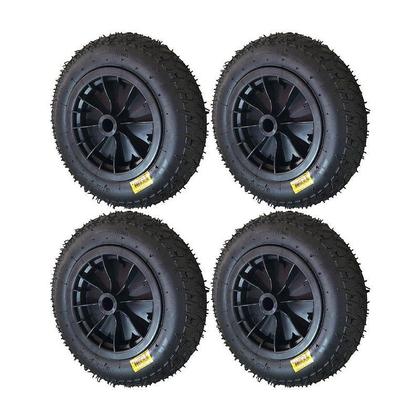 Imagem de Kit 4 un roda pneumática 3.25-8 2 lonas 3/4 pol aro plastico