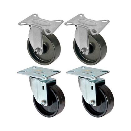 Imagem de Kit 4 un roda rodízio fixo e giratório polipropileno 4 pol