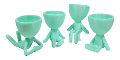 Imagem de Kit 4 Vasos Decor BOB  Robert Plant Para Suculentas  e Cactos Verde Pistache 6 cm