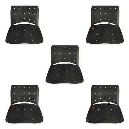 Imagem de Kit 5 Assento/Encosto Plastico Preto Ergoplax Iso Plástico