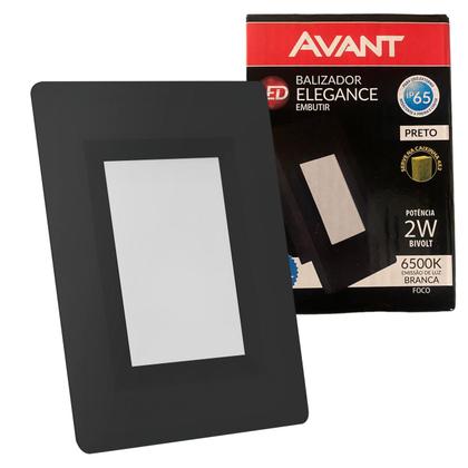 Imagem de Kit 5 Balizador Parede Led Preto 2w IP65 4x2 Branco Frio 6500k