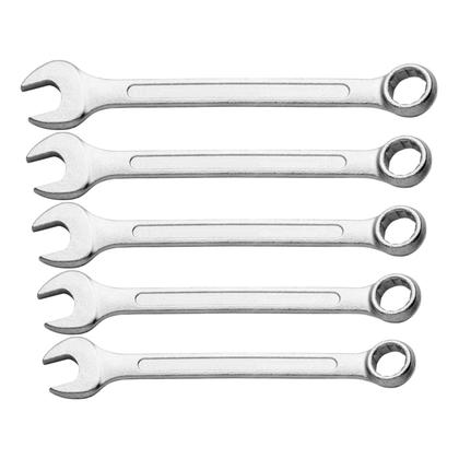 Imagem de Kit 5 Chave Combinada 16,17,18,19,20mm Profissional, Boca E Estrela, Estriada, Aço Carbono Especial