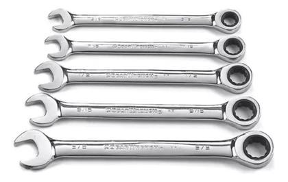 Imagem de Kit 5 Chave De Boca Combinada Catraca 8 10 12 13 19 Mm