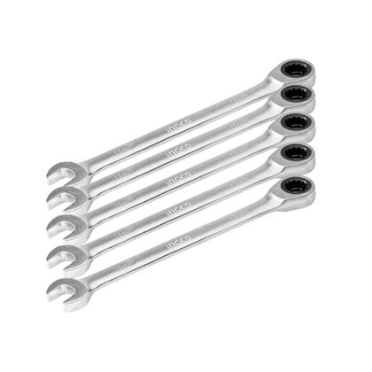 Imagem de Kit 5 Chaves Combinadas Catraca 15mm Ingco Aço CR-V