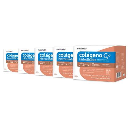 Imagem de Kit 5 Colágeno Verisol + Q10 Maxinutri 30 Sachês Natural