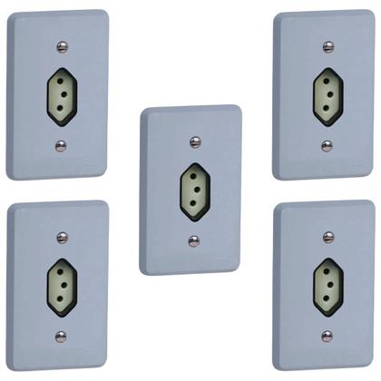 Imagem de Kit 5 Conjunto Tomada 2p+t 20a 250v Silentoque 4x2 Pial