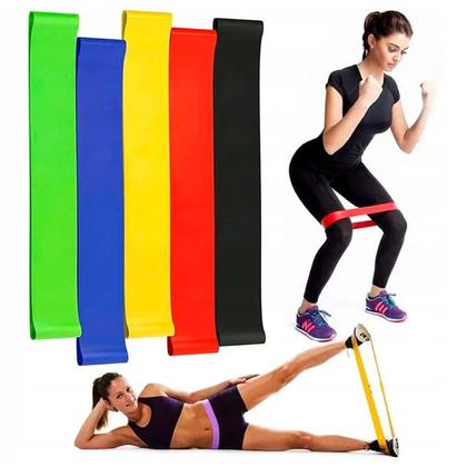 Imagem de Kit 5 Faixas Elásticas Resistência Para Exercícios