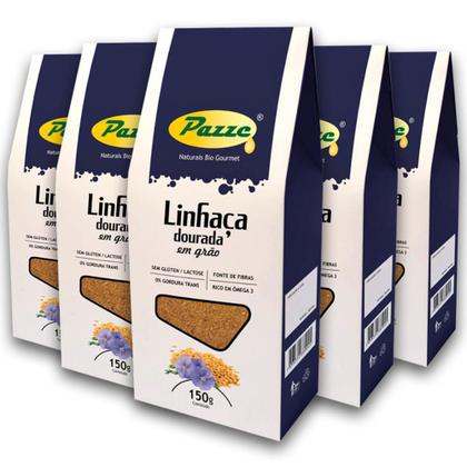 Imagem de Kit 5 Grão de Linhaça Dourada Pazze 150 gramas