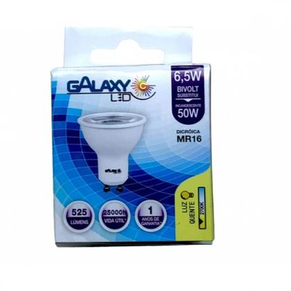 Imagem de Kit 5 Lâmpadas Led Dicroica Mr16 Gu10 6,5w Bivolt Galaxy