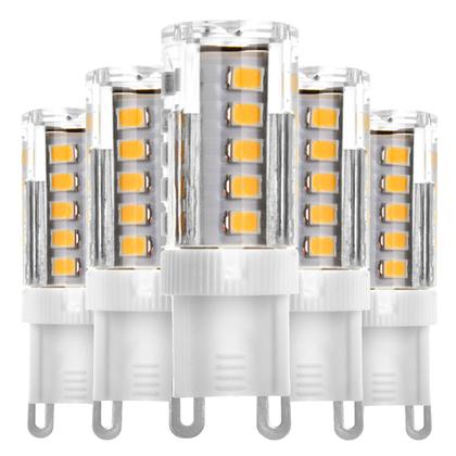 Imagem de Kit 5 Lâmpadas Led G9 Halopim 5w Bivolt Branco Quente 3000k