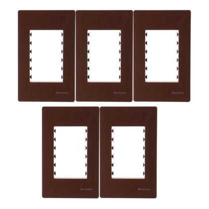 Imagem de Kit 5 Placa 4x2 3 Posto c/ Suporte Marrom Infiniti MarGirius