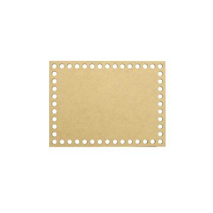 Imagem de Kit 5 Placa Base Retangular Cesto Fio de Malha Croche 15x10 Mdf Madeira