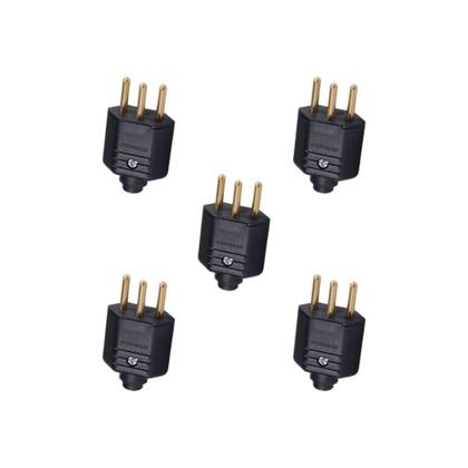 Imagem de Kit 5 Plug 2P+T 10A 250V PB Preto Margirius 17728