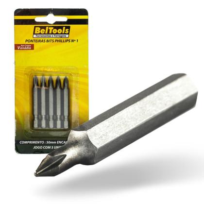 Imagem de Kit 5 Ponta Bit Phillips CV 50mm x 1/4 x N1 Beltools