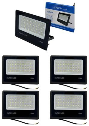 Imagem de Kit 5 Refletor Led 200w Holofote Bivolt Prova Dágua Luz Frio