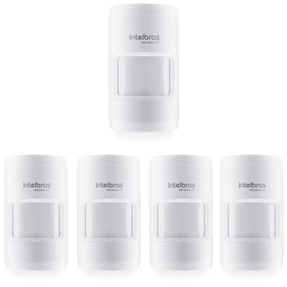 Imagem de Kit 5 Sensores Infra Passivo Sem Fio Pet Immunity 20 Kg Uso Interno IVP 8000 PET Intelbras