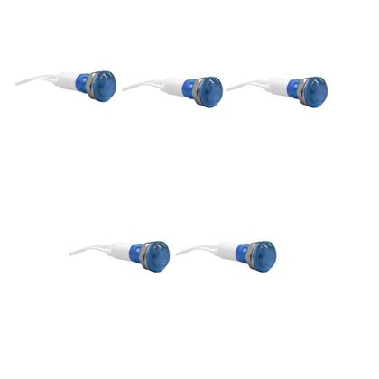 Imagem de Kit 5 sinaleiro 9mm olho de boi azul 24v lukma