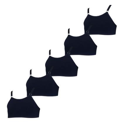 Imagem de Kit 5 Sutiã Infantil Juvenil Algodão Sem Bojo Tamanho:MCor:Preto