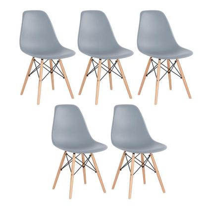 Imagem de KIT - 5 x cadeiras Charles Eames Eiffel DSW - Base de madeira clara