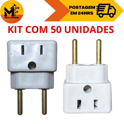 Imagem de Kit 50 Adaptador de Tomada Multiuso Plug Bob Esponja T benjamin 10/20 Amperes - 250V