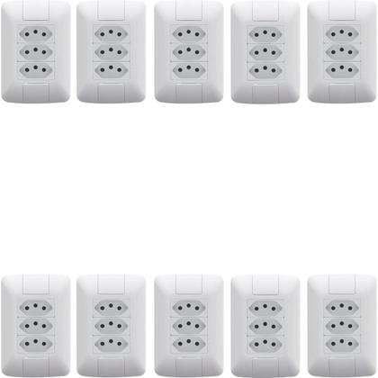 Imagem de Kit 50 Conjunto 3 Tomadas 20a 250v 4x2 Aria Tramontina