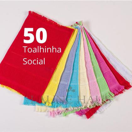 Imagem de Kit 50 Toalhinhas Mão Social Artesanato Toalha Boca Com Bara Para Bordado By Laune Haus