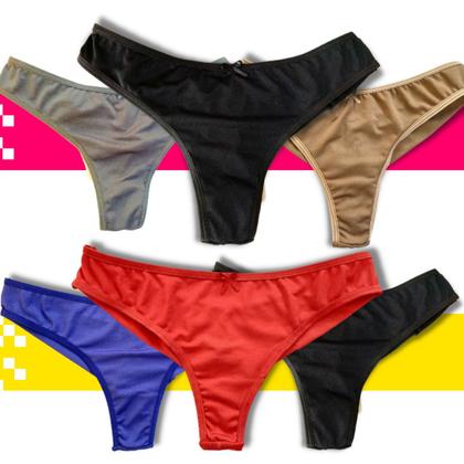 Imagem de Kit 6 Calcinha Fio Duplo Tanga Não Marca Confortável PP ao PLUS SIZE