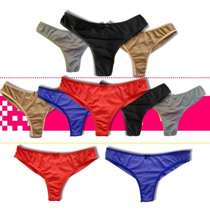 Imagem de Kit 6 Calcinha Fio Duplo Tanga Não Marca Confortável PP ao PLUS SIZE