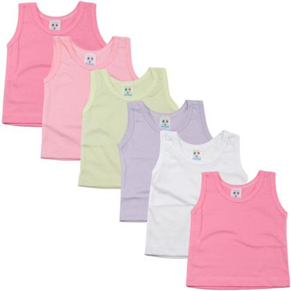 Imagem de Kit 6 camisetas de bebê 100% algodão regata little baby 320