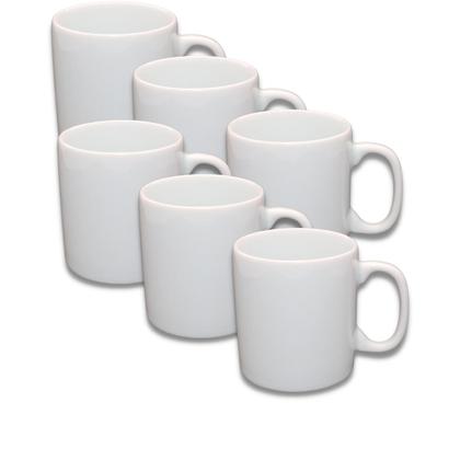 Imagem de Kit 6 Caneca Porcelana Branca Lisa 250 ml Para Café Capuccino Pingado - Apta para Decalque Personalização