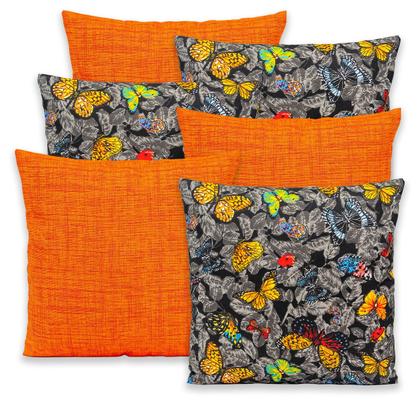 Imagem de Kit 6 Capas de Almofada 40x40cm Zíper Gorgurinho Lisa e Estampada