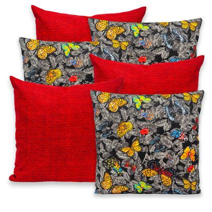 Imagem de Kit 6 Capas de Almofada 40x40cm Zíper Gorgurinho Lisa e Estampada