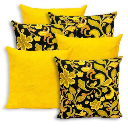 Imagem de Kit 6 Capas de Almofada Lisa e Estampada 40x40cm Zíper Gorgurinho