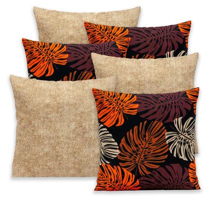 Imagem de Kit 6 Capas de Almofada Lisa e Estampada 40x40cm Zíper Gorgurinho