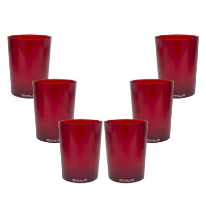 Imagem de Kit 6 Copos Short Drink 200Ml Vermelho - Policarbonato