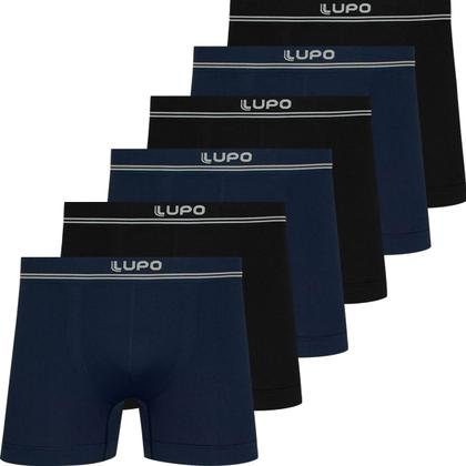 Imagem de Kit 6 Cuecas Boxer Lupo Masculina Poliamida Sem Costura Atacado Box Original