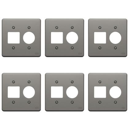Imagem de Kit 6 Placa 4x4 Posto Tomada + 2 Interruptor Legrand 8525