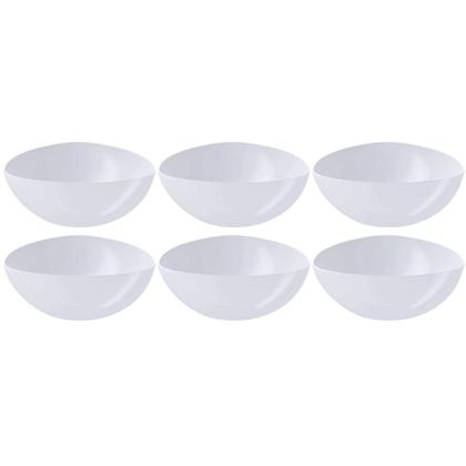 Imagem de Kit 6 Saladeiras Triangulares Tigelas Plásticas 5L Brancas Essential Coza Pote Sobremesa Pipoca